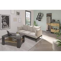 FMD Portemanteau Mural 50x23x188cm Matera Chêne Artisanal Multicolore Étagère à chapeaux