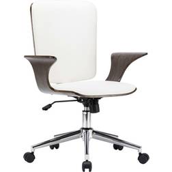 vidaXL Pivotante Blanc Similicuir Courbé Chaise de bureau