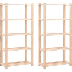 vidaXL Scaffali A 5 Livelli 2 pz 80x38x170 cm Massello Pino 250 kg - Beige Scaffale