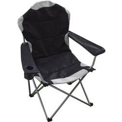 Hyfive Folding Camp Chair Padded High Back Black 1