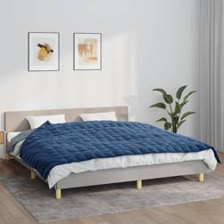 vidaXL Tyngdetæppe 155x220 cm 11 kg Stof Blå Tæppe Blå