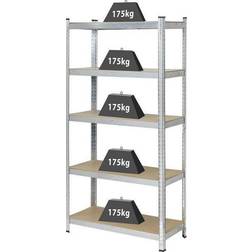 Toolcraft TO-7863108 Heavy duty shelving 175 kg W x H x D 900 x 1800 x 400 mm Metal, MDF galvanized Silver