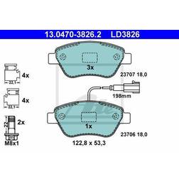 ATE Ceramic 13.0470-3826.2 Jeu de Plaquettes de Frein 500 3 Portes