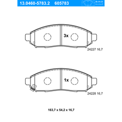 ATE 13.0460-5783.2 Jeu de Plaquettes de Frein Nissan Leaf I NP300 Navara Pick-up Pathfinder 3