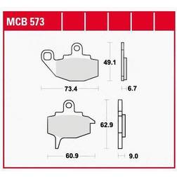 TRW Lucas Bremsbeläge organisch MCB573 73,4/60,9x49,1/62,9x