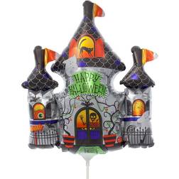 Horror-Shop Mini-Folienballon Happy Halloween Geisterschloss