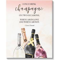 Stupell Industries The Home Collection Champagne and Love Quote Fashion Designer Glam Text Li Wall Decor 36x48"