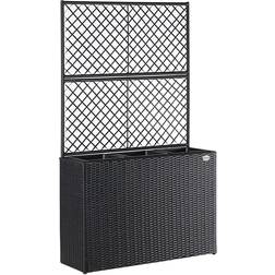 Casaria Deuba Poly Rattan Planter Flower Box 83x30.5x146cm Trellis