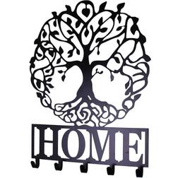 Geko Metal Plaque Tree of Life Featuring Hooks Wall Decor