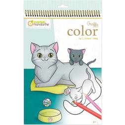 Avenue Mandarine Carnet de 24 feuilles à colorier Animaux familier Graffy Maman-Baby Gris