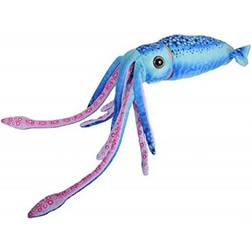 Wild Republic Wr Print Squid Plush, Stuffed Animal, Plush Toy, gifts for Kids, Blue, 22"