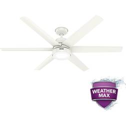 Hunter Skysail Fresh White Ceiling Fan with Light Kit Control Included