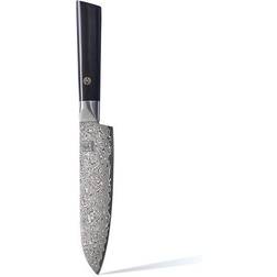 Zayiko Damastmesser BLACK EDITION "kleines Santokumesser"