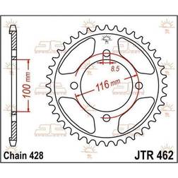 JT Ritzel jtr462.50 50T Stahl hinten Ritzel