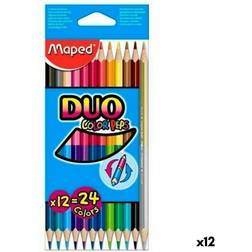 Maped Farveblyanter Duo Color' Peps Multifarvet 12 Dele Dobbelt afsluttet 12 enheder