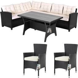 Casaria Poly Rattan Corner Outdoor Lounge Set