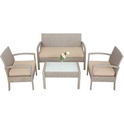 Casaria Poly Rattan Outdoor Lounge Set