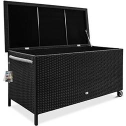 Casaria Polyrattan Auflagenbox 400L UV-beständig 118x55cm Schwarz