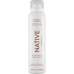 Native Deodorant and Body Spray Coconut & Vanilla Aluminum-Free