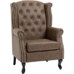 Homcom Chesterfield Brown Armchair 108cm