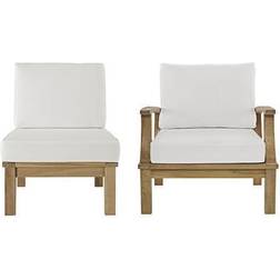 modway Marina Collection EEI-1823-NAT-WHI-SET 2 Outdoor Sofa