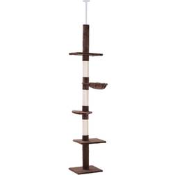 Pawhut to Ceiling Cat Tree for Cats 5-Tier Kitty Tower Center Post