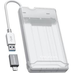 Graugear USB 3.0 Enclosure, ulkoinen kiintolevykotelo 2.5" SATA HDD/SSD-levylle, läpikuultava/valkoinen