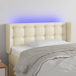 vidaXL LED gräddvit Sänggavel