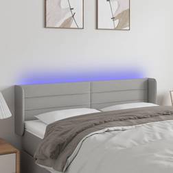 vidaXL LED ljusgrå 147x16x78/88 Sänggavel