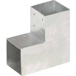 vidaXL Stolpebeslag L-form 101x101 galvaniseret metal