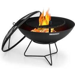 Blumfeldt Orbit 3-in-1 Stahl-Feuerschale Grill Gartentisch