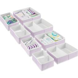 mDesign Fabric Drawer Organizer Bins Kids/Baby Nursery Dresser Closet