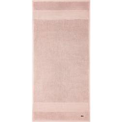 Lacoste Rose Le Croco Logo-embroidered Hand Bath Towel Pink, White