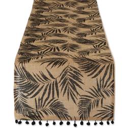 Design Imports DII Print Jute Tablecloth Black