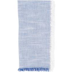 Saro 1919.N20S 20 Two-Tone Fringe Cloth Napkin White (50.8x50.8)