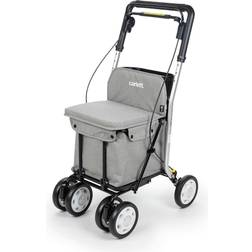 Carlett Lett800 Comfort Move Einkaufstrolley 4-Rad Faltbarer Einkaufswagen - Hellgrau