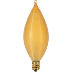 Satco S2706 120V Candelabra Base 25-Watt C11 Light Bulb, Amber Spun