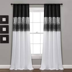 Lush Decor Night Sky Window Curtain Panel Single Black/White 42X84 106.68x213.36cm