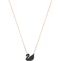 Swarovski Iconic Swan Pendant - Gold/Black