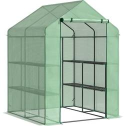 OutSunny Polytunnel Greenhouse 143x138cm Stainless steel Plastic