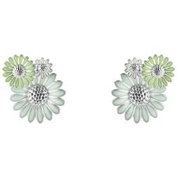 Georg Jensen Daisy Ear Studs - Silver/Green/White