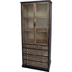 Chic Antique M/2 Glaslåger 4 Skuffer Vitrineskab
