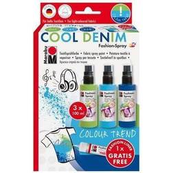 Marabu Textilsprühfarbe Fashion-Spray, Set COOL DENIM