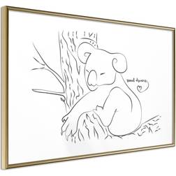 Artgeist Poster - Resting Koala 30x20 Guldram Tavla