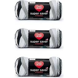 Red Heart Super Saver Yarn-Newspaper Stripe Multipack Of 3