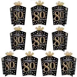 Adult 80th Birthday Gold Table Decorations Birthday Party Fold and Flare Centerpieces 10 Count