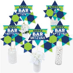 Blue Bar Mitzvah Boy Party Centerpiece Sticks Table Toppers Set of 15 Blue