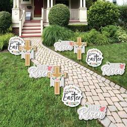 Big Dot of Happiness Religious Easter Cross Lawn Decorations Outdoor Holiday Party Yard Decorations 10-Piece