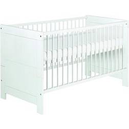 Schardt Lit Bébé 70x140 Hetre Massif Laqué Nordic White L 145 x H 85 x P 77 cm 27.6x55.1"