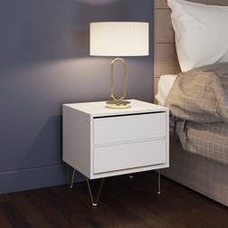 Monaco White 2 Bedside Table